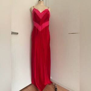 NWT LoveShackFancy Red and Pink Maxi Dress